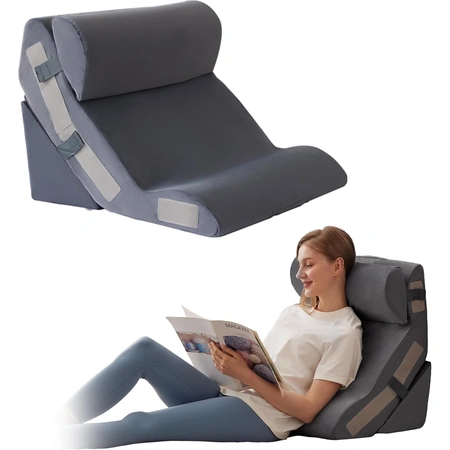 3pcs wedge back pillow set for bed sitting up.webp